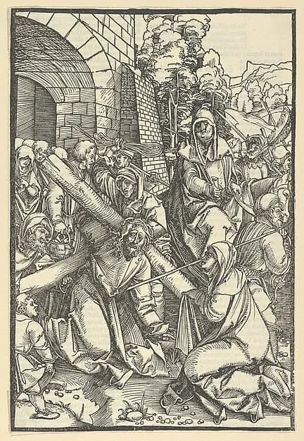 The Bearing of the Cross, from Speculum passionis domini nostri Ihesu Christi by Hans Schäufelein depicting John 1