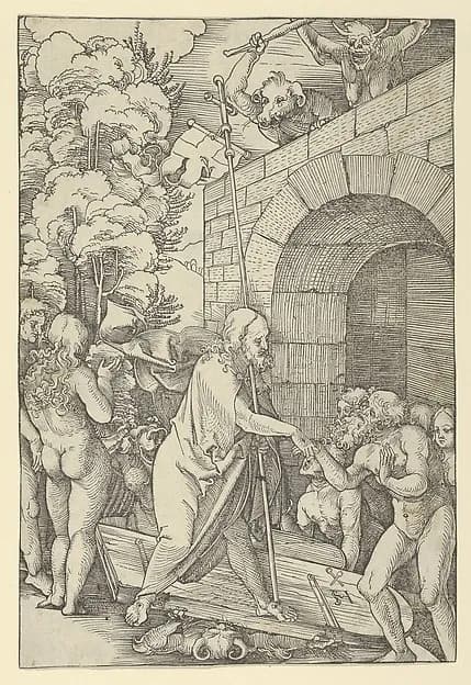 Christ in Limbo, from "Speculum passionis domini nostri Ihesu Christi" by Hans Schäufelein depicting John 1