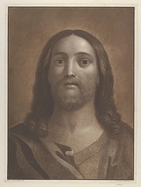 Head of Christ, after Reni by Johann Friedrich Bause depicting John 1