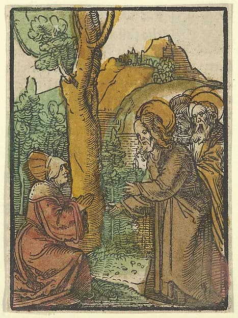 Christ and the Woman of Canaan, from Das Plenarium by Hans Schäufelein depicting John 1