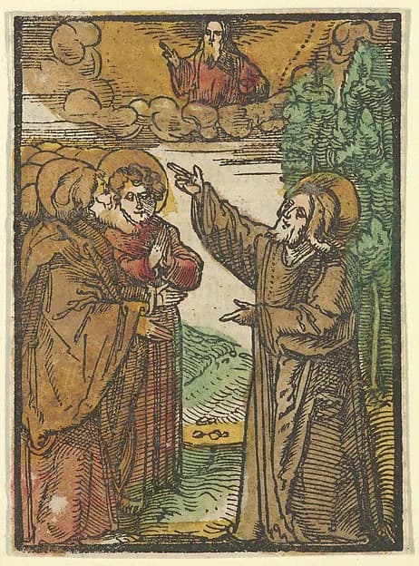 Christ Talking about his Return to the Father, from Das Plenarium by Hans Schäufelein depicting John 1