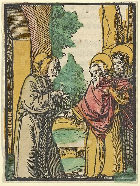 Christ Talking to the Disciples, 3, from Das Plenarium by Hans Schäufelein depicting John 1