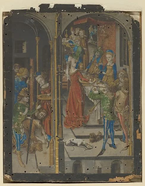 The Beheading of St. John the Baptist by Israhel van Meckenem depicting Matthew 3