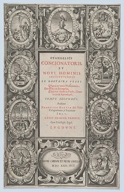 Frontispiece for Evangelicus Concionatoris, et Novi Hominis Institutionis by Charles Audran depicting Matthew 27
