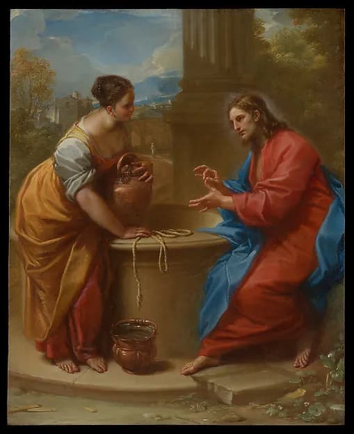 Christ and the Woman of Samaria by Benedetto Luti depicting John 1