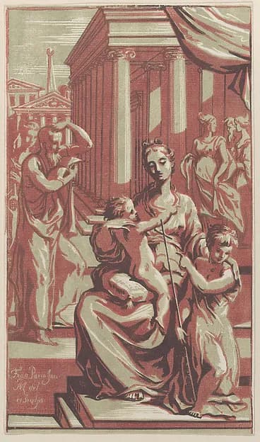 The Virgin and Child with Saint John the Baptist by Anton Maria Zanetti the Elder depicting Matthew 3