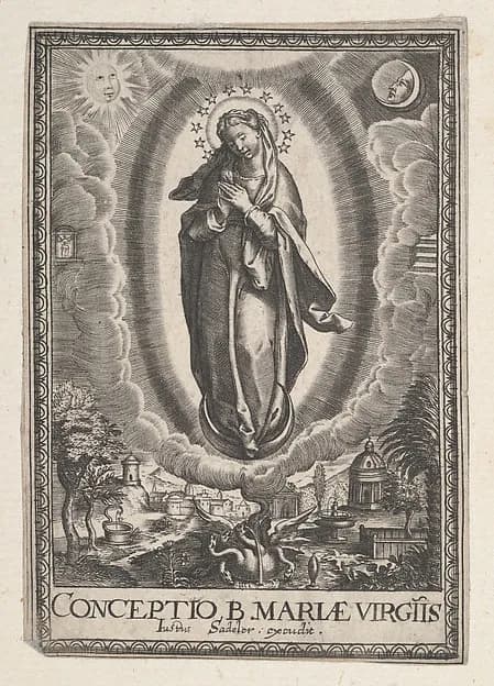 Assumption of the Virgin by Anonymous depicting Luke 1