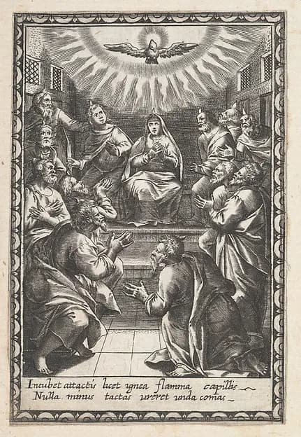 Pentecost by Anonymous depicting Acts 2
