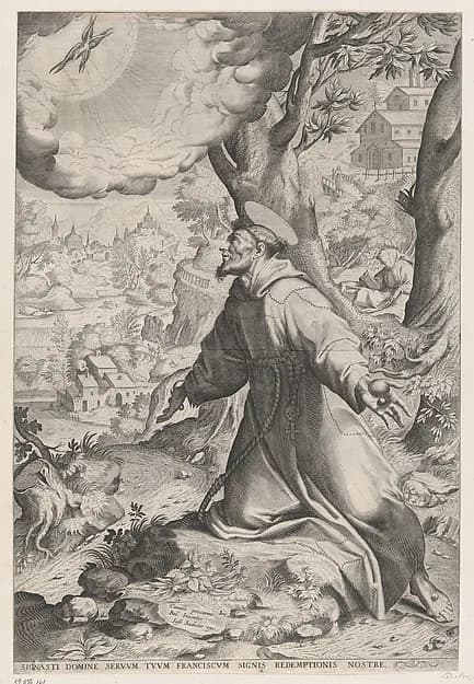 Saint Francis Receiving the Stigmata by Camillo Procaccini depicting Matthew 5