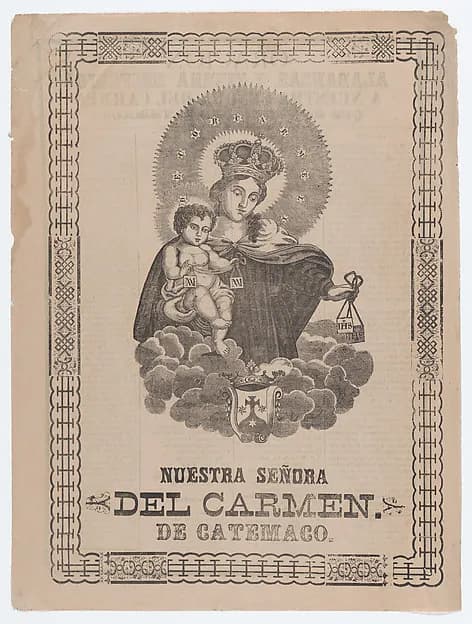 Our Lady of Catemaco holding the Christ Child by José Guadalupe Posada depicting Luke 2
