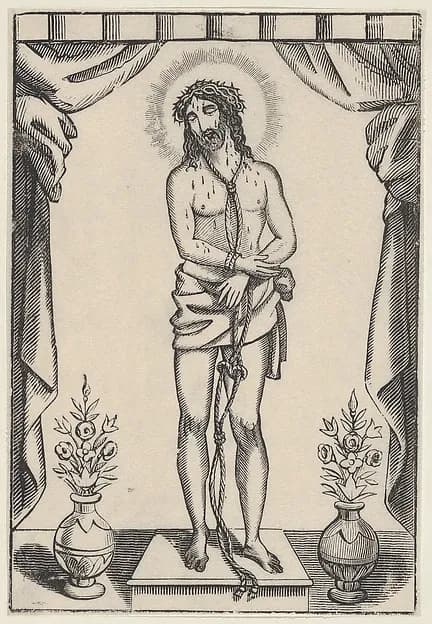 Christ standing, hands tied with rope by Anonymous, Mexican depicting John 1