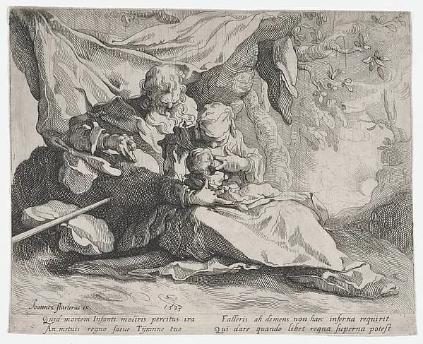 The Rest on the Flight into Egypt by Gerrit Pietersz. Sweelink depicting Matthew 2