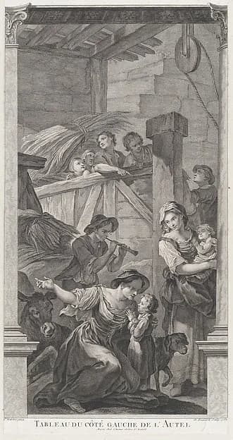 The Chapel of the Enfants-Trouvés in Paris: L'Adoration des bergers by Etienne Fessard depicting Luke 2