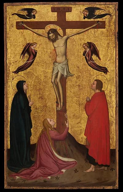 The Crucifixion by Stefano da Verona (Stefano di Giovanni d'Arbosio di Francia) depicting Matthew 27