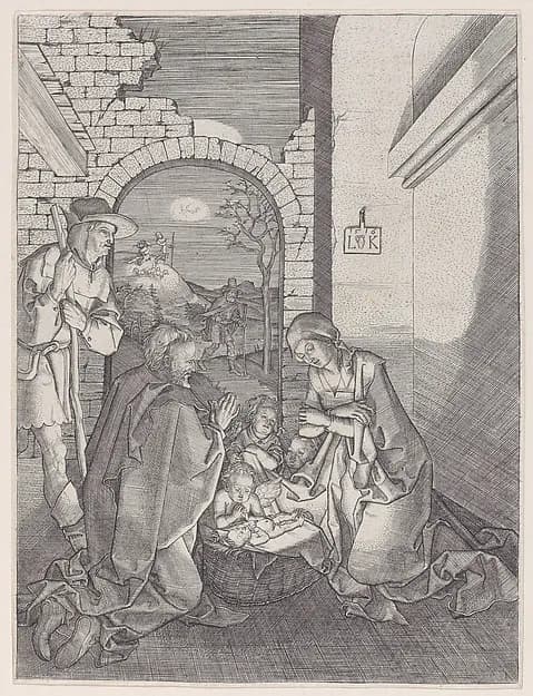 The Nativity by Ludwig Krug depicting Luke 2