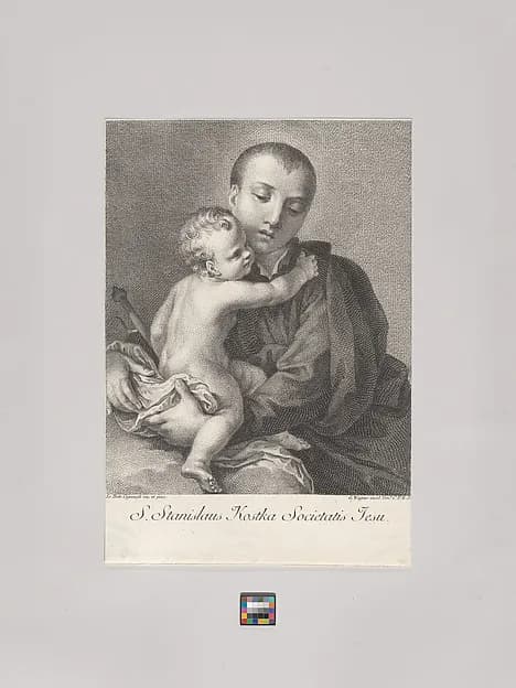 Saint Stanislaus Kostka holding the Christ child in his arms by Joseph Wagner depicting Luke 2