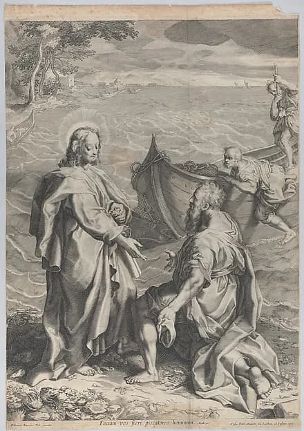 Christ and Saint Peter by Anonymous depicting Matthew 4