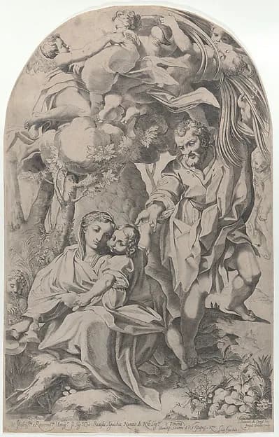The rest on the flight into Egypt by Francesco Brizio depicting Matthew 2