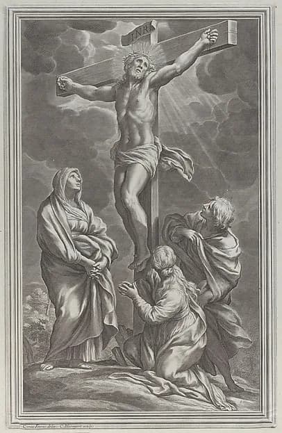 The Crucifixion by Cornelis Bloemaert depicting Matthew 27