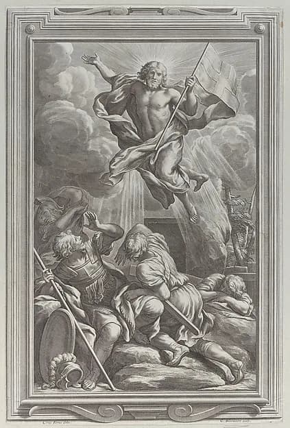 The Resurrection by Cornelis Bloemaert depicting Matthew 28