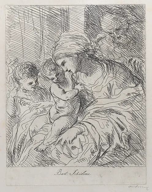 The Holy Family with Saint John the Baptist by Anonymous depicting Matthew 3
