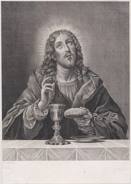 Christ with symbols of the Eucharist by Anonymous depicting John 1