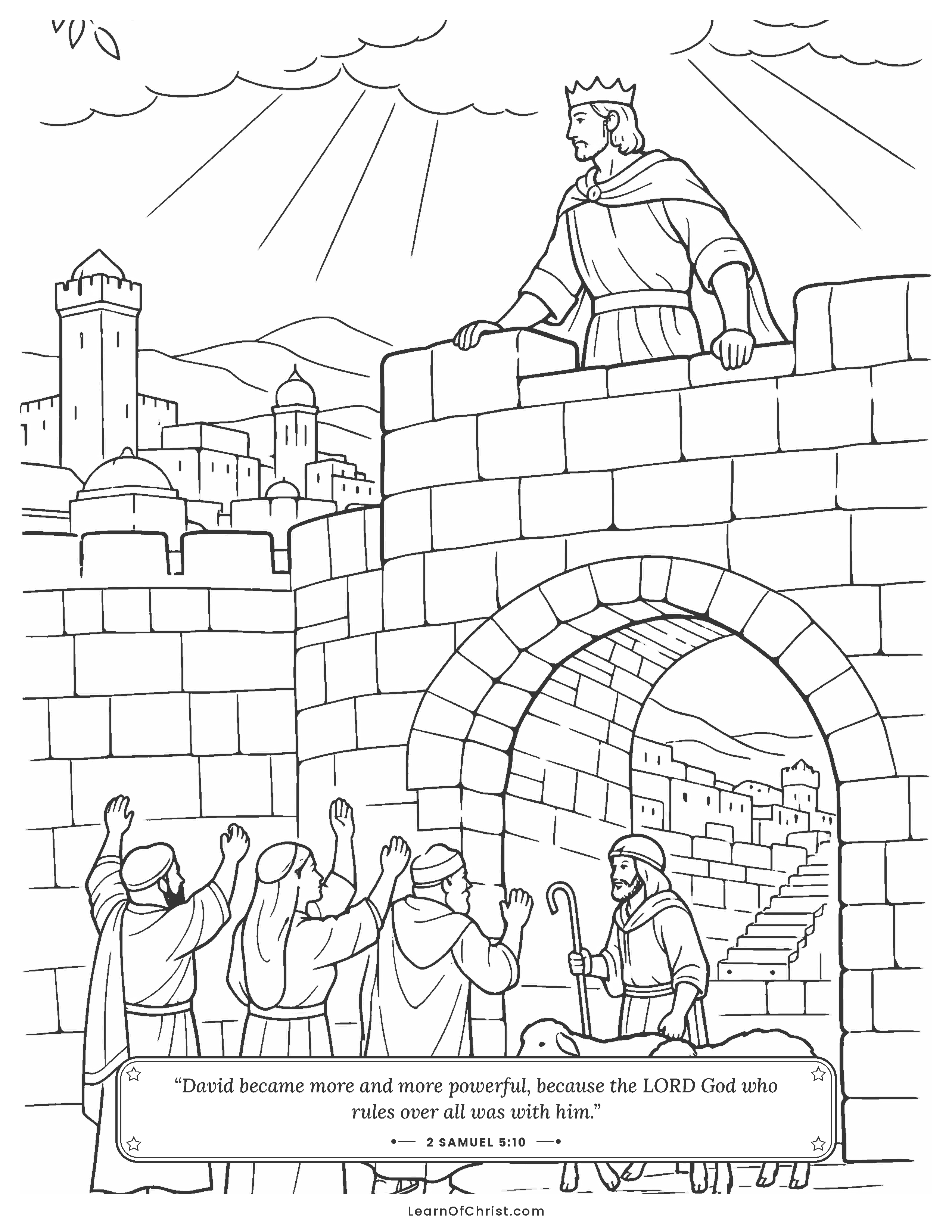 2 Samuel 5 coloring page - David makes Jerusalem his royal city