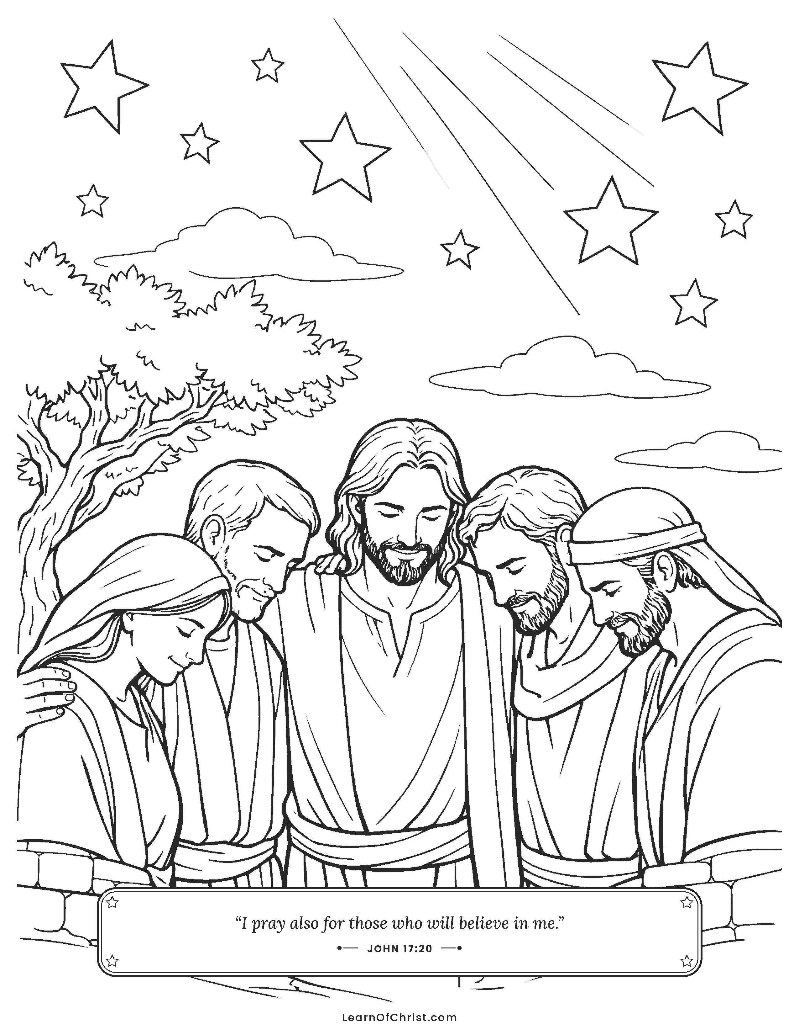 John 17 coloring page - Drawn into one close circle