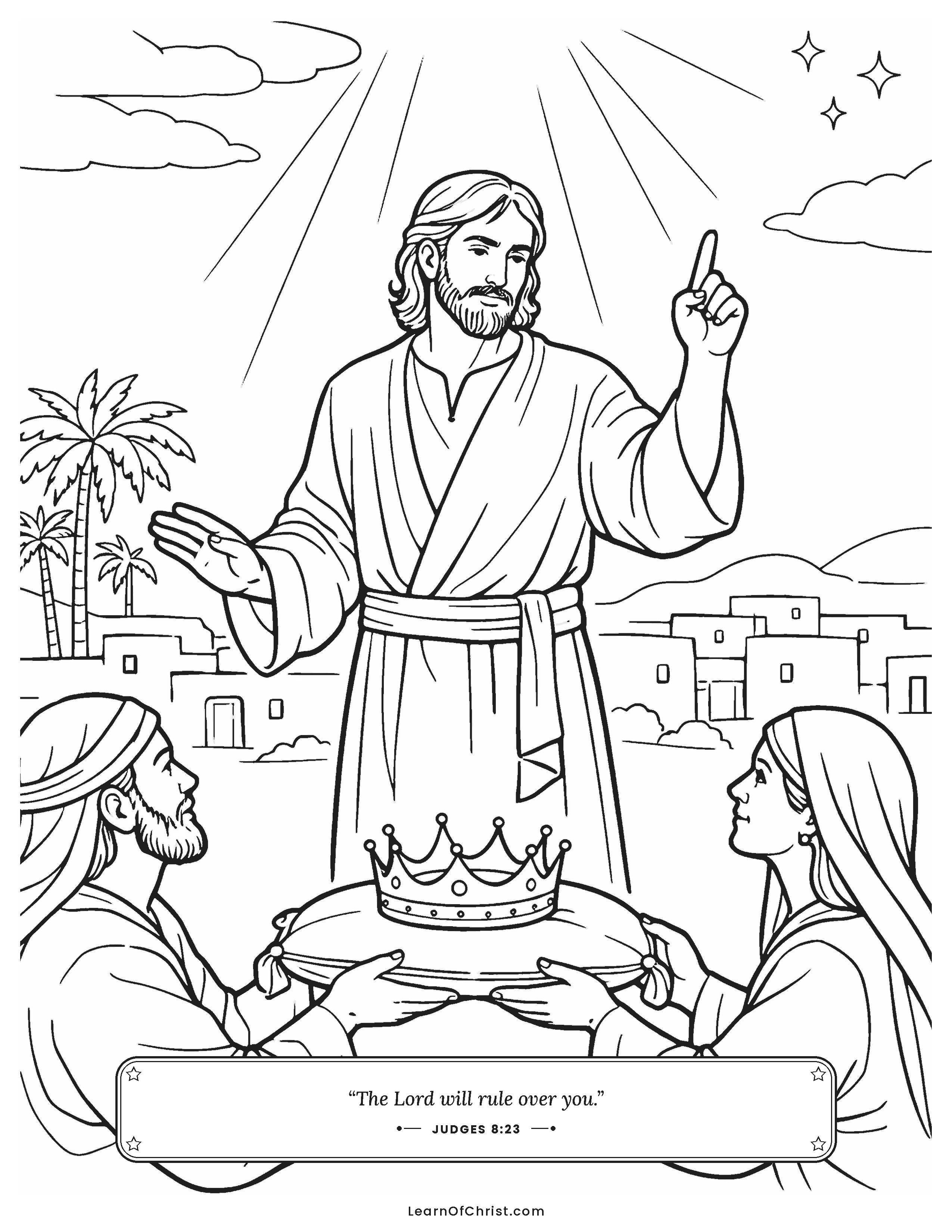 Judges 8 coloring page - Gideon refuses to be made king