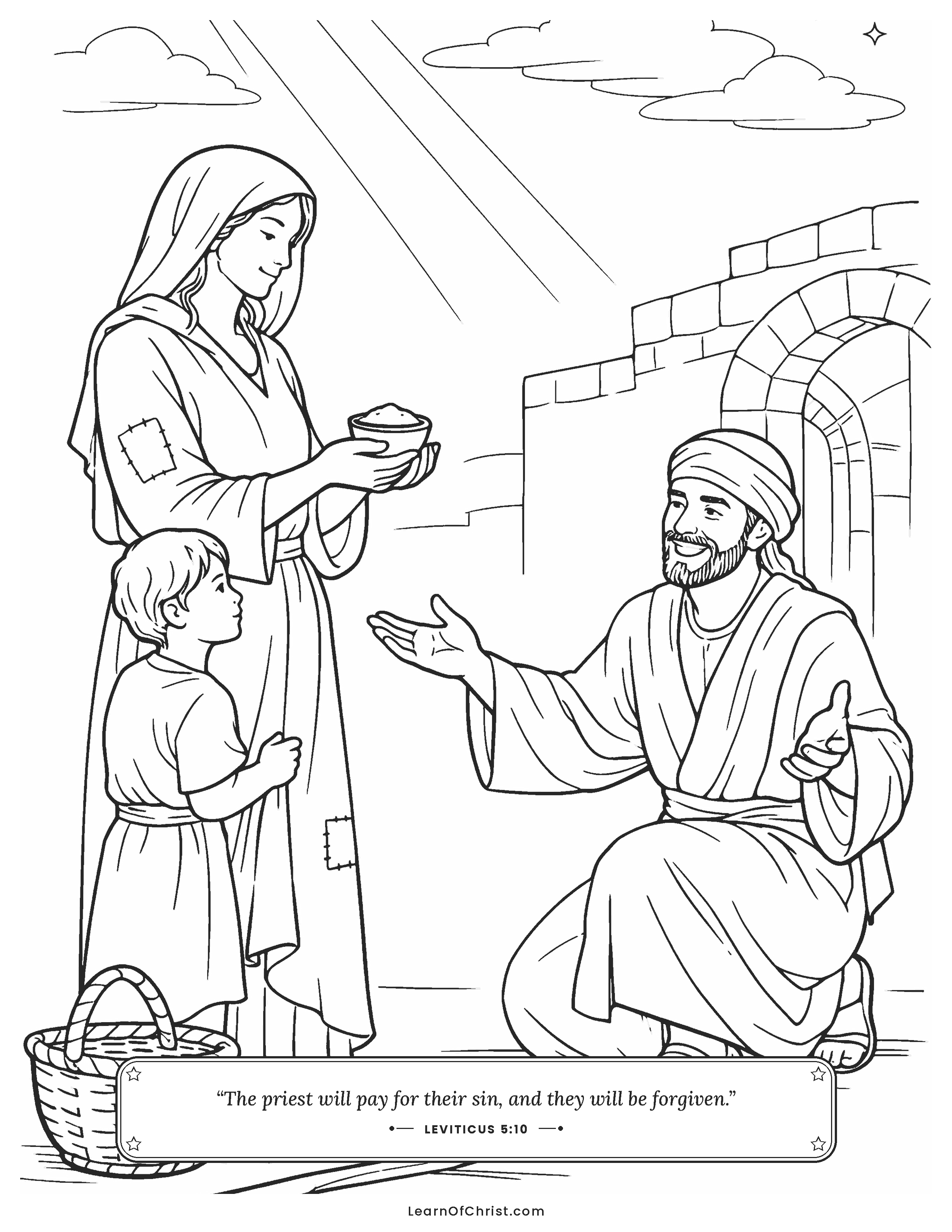 Leviticus 5 coloring page - Even the smallest gift is welcome