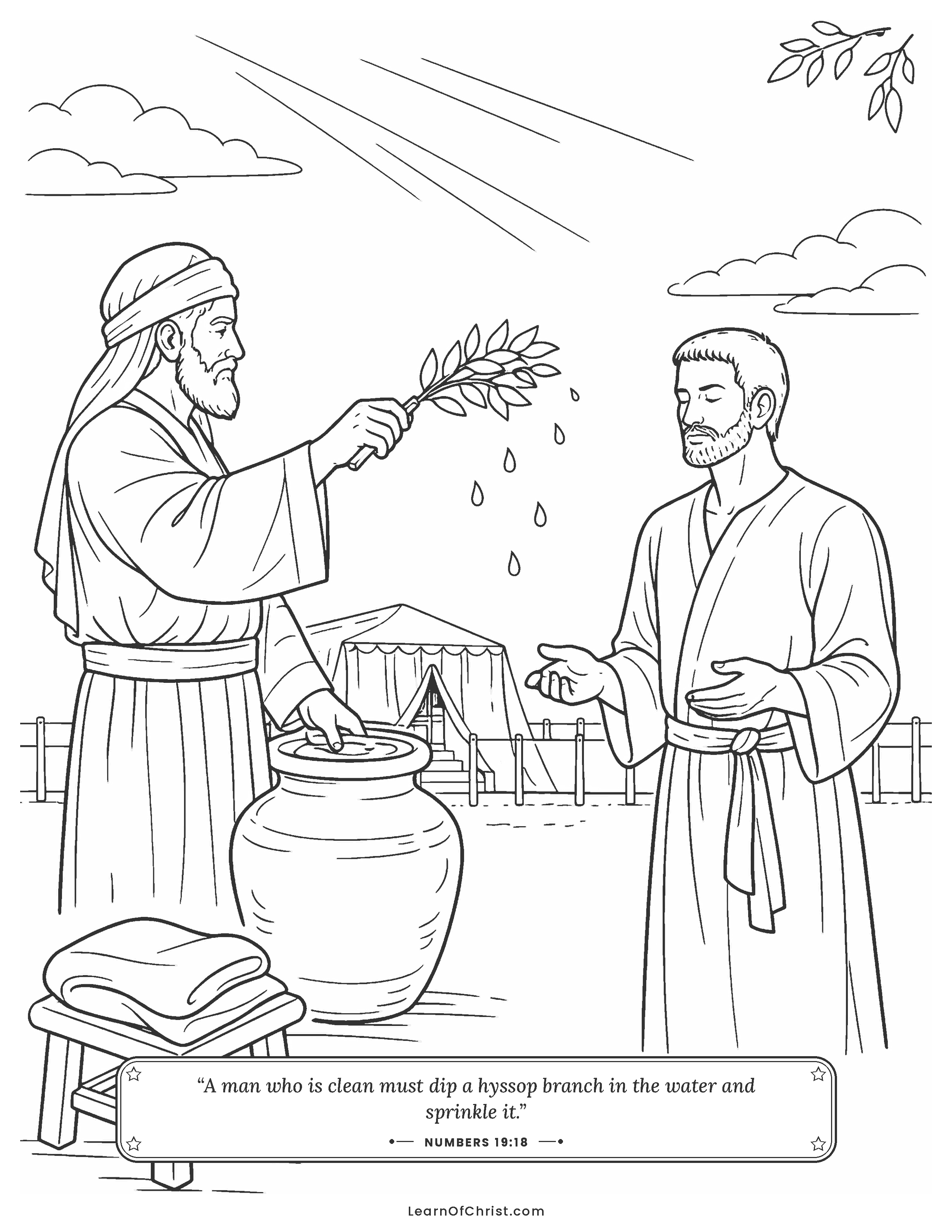 Numbers 19 coloring page - Sprinkled clean and welcomed near