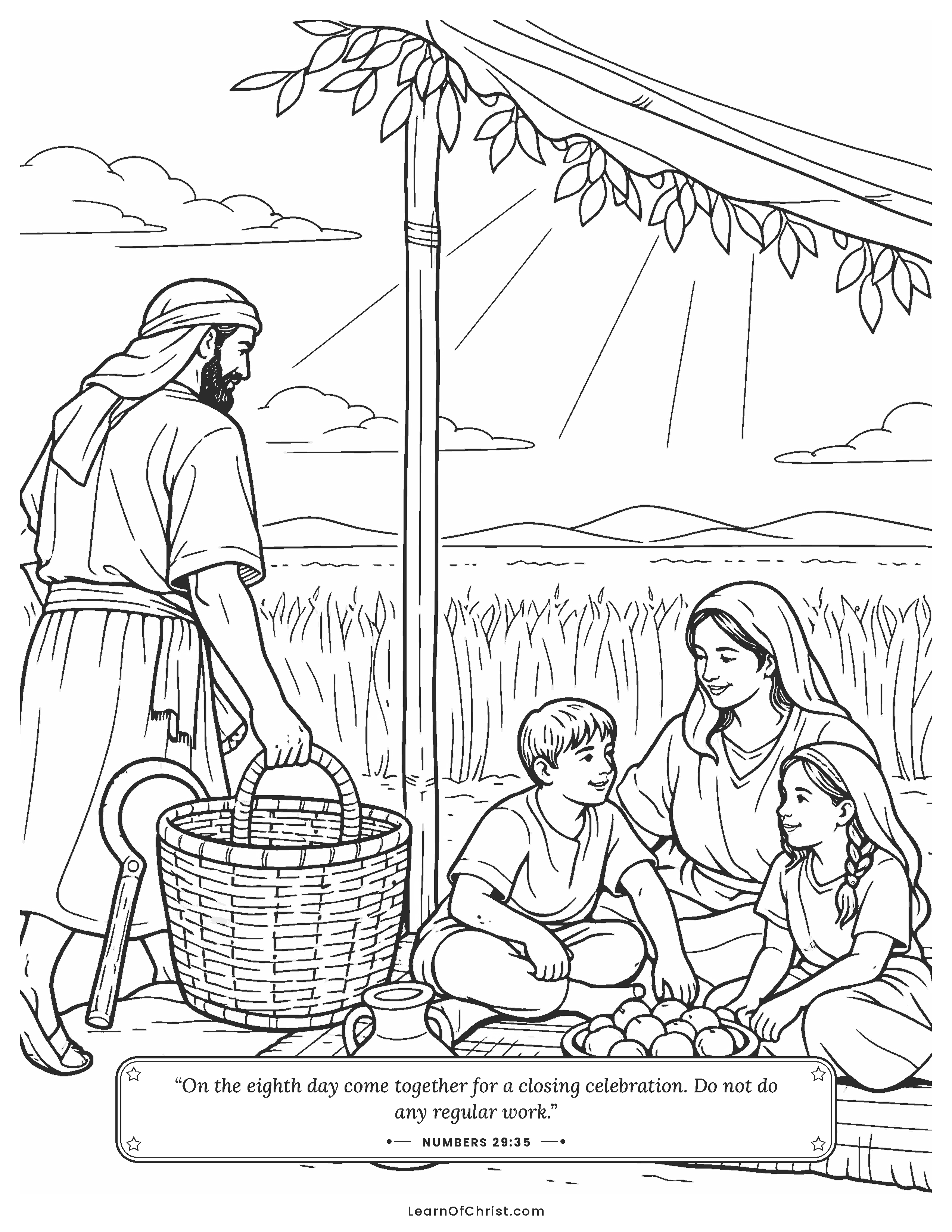 Numbers 29 coloring page - The day when no one works