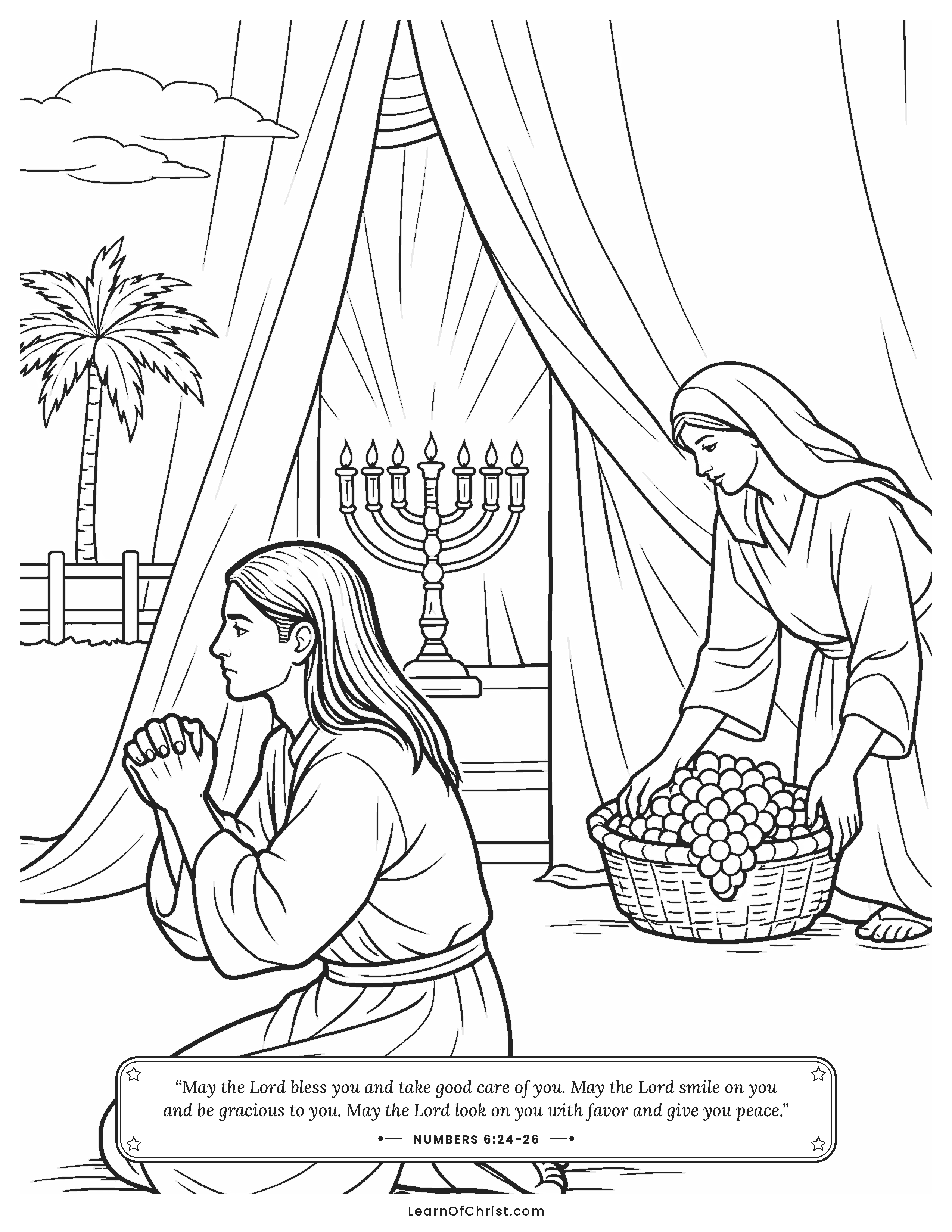 Numbers 6 coloring page - A young Nazirite's promise