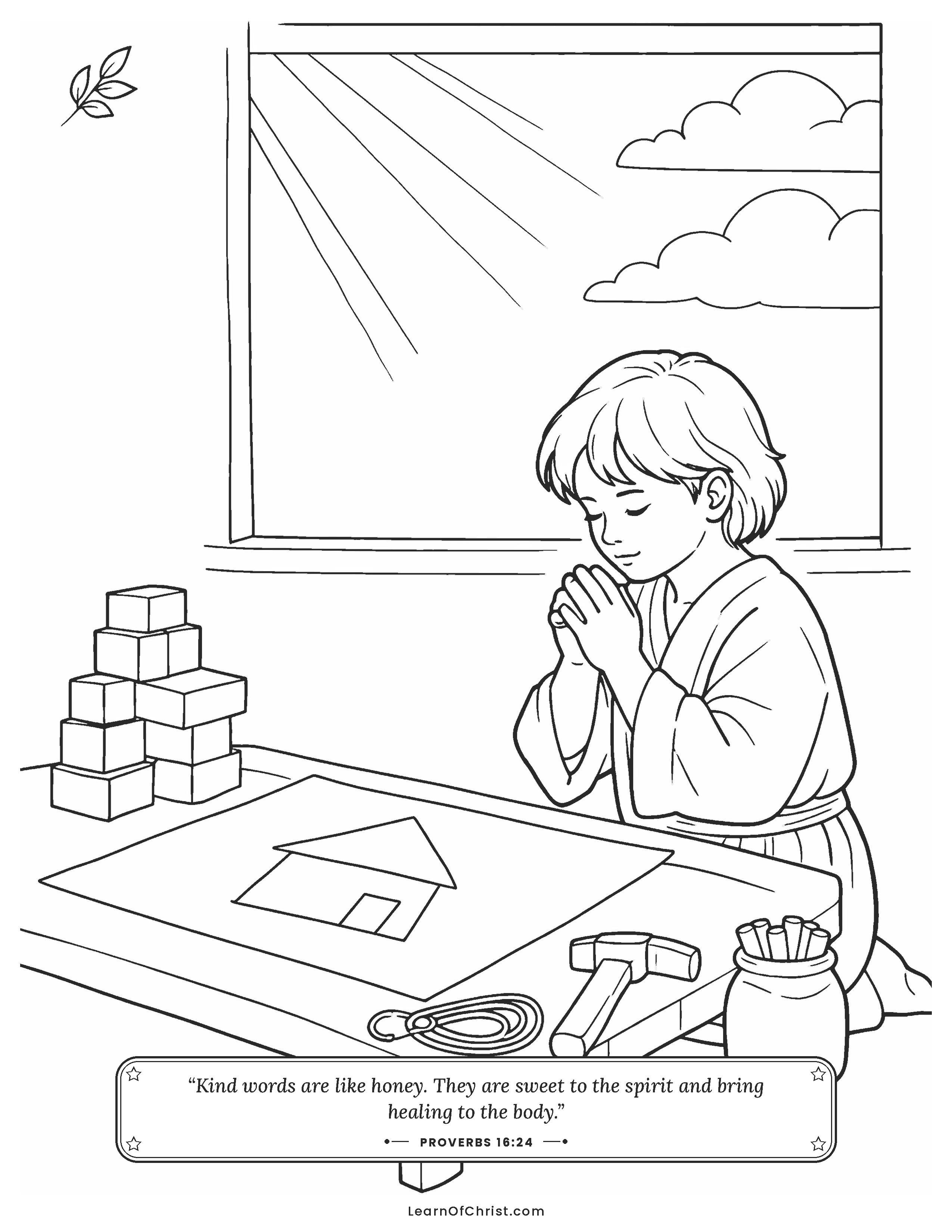Proverbs 16 coloring page - Giving a big plan to God first