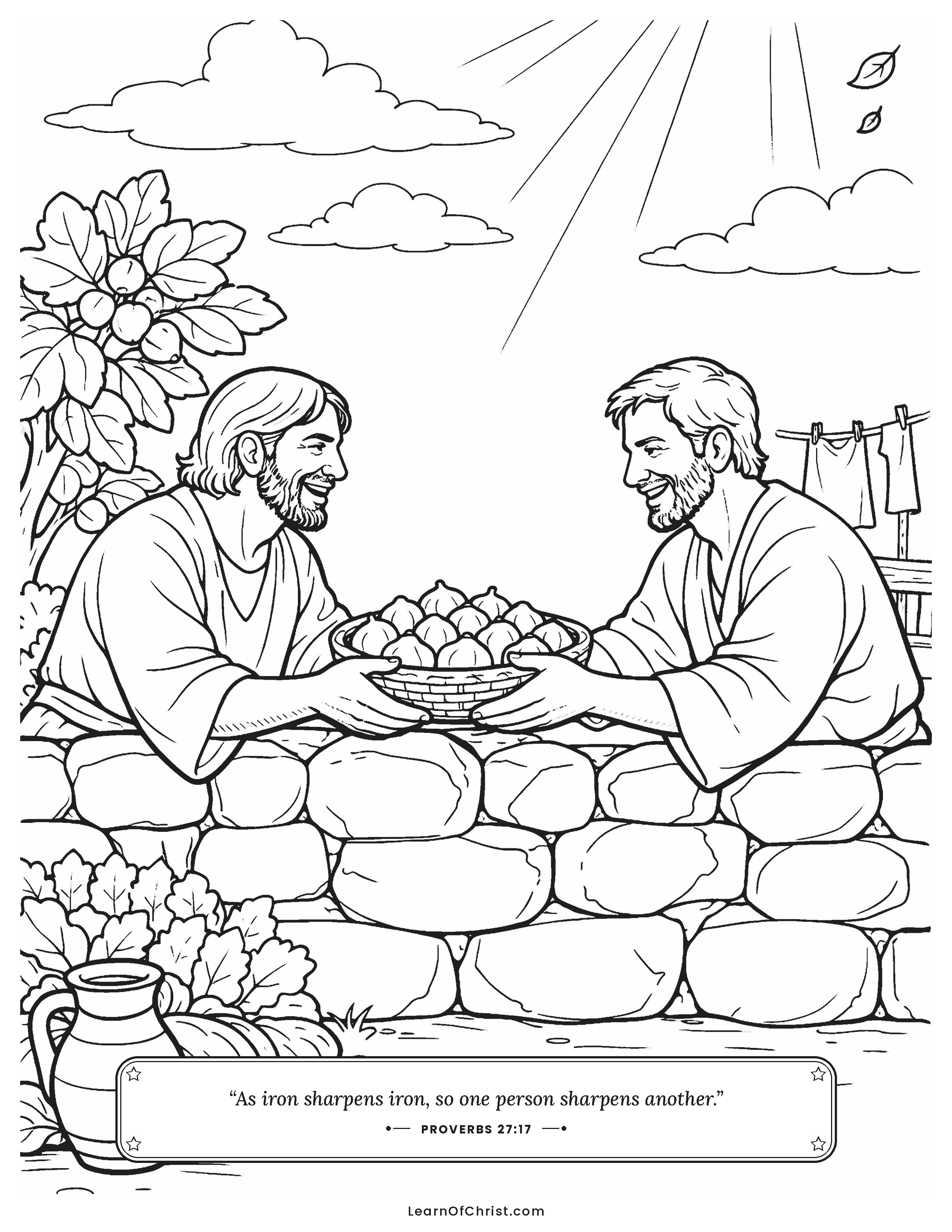 Proverbs 27 coloring page - The neighbor next door