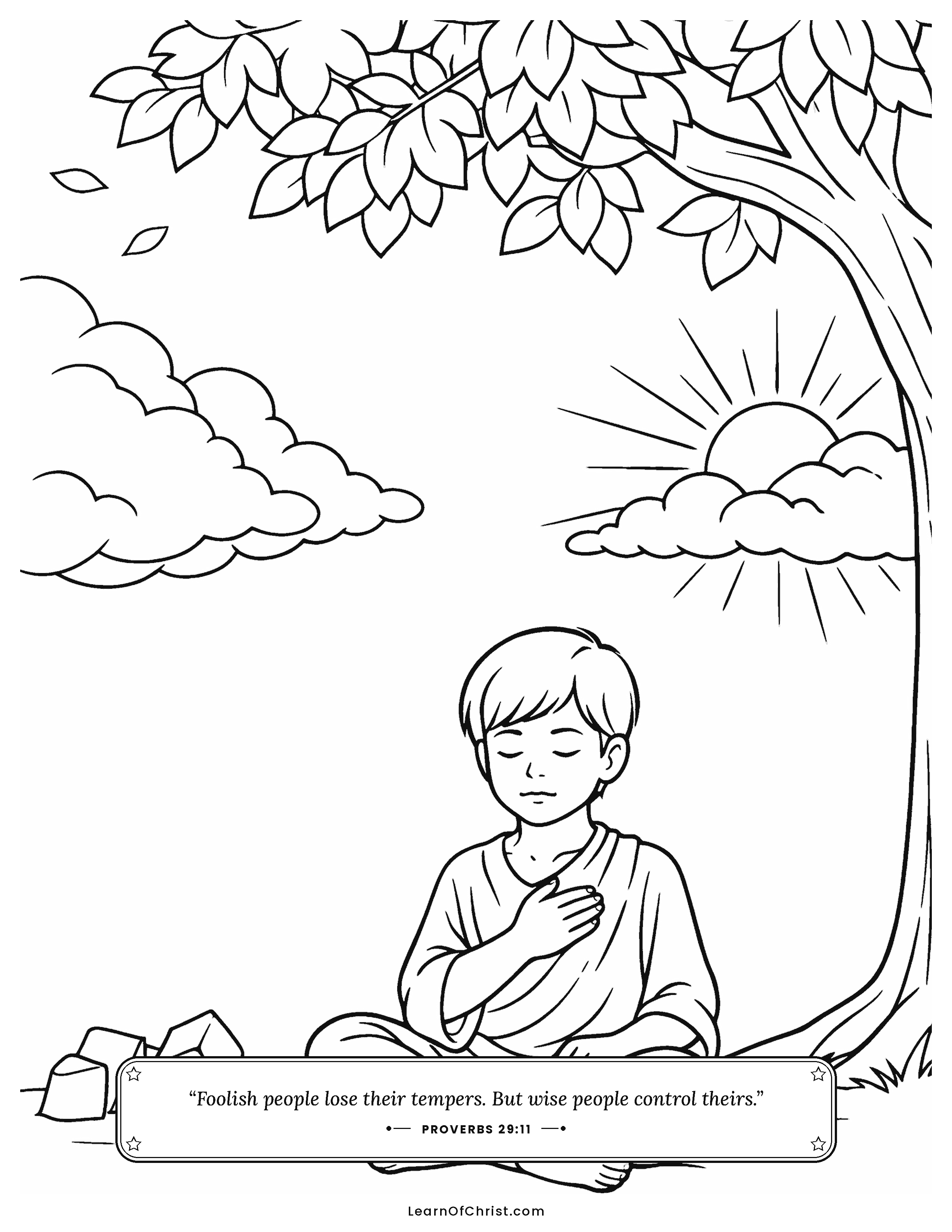Proverbs 29 coloring page - Letting a hot feeling cool down
