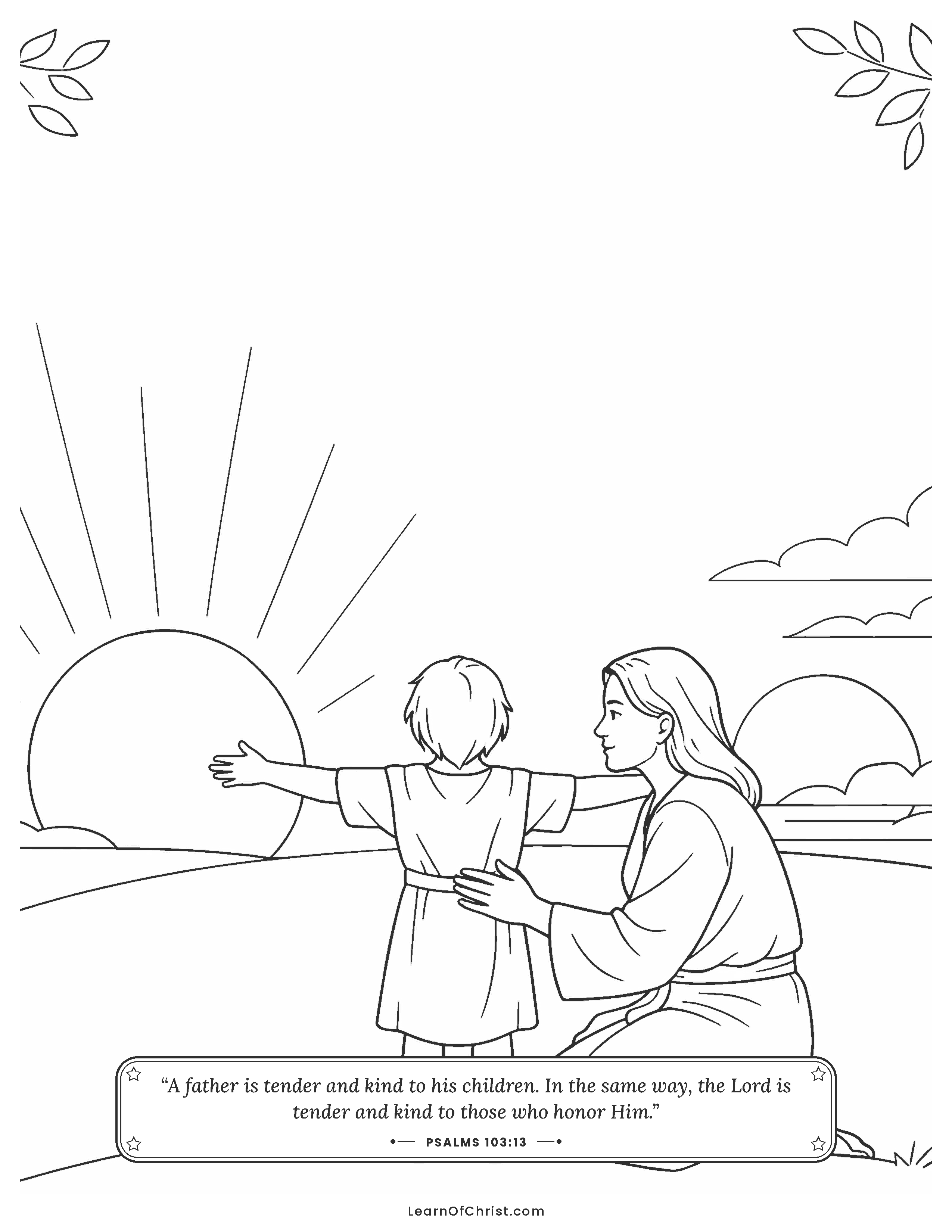 Psalms 103 coloring page - As far as the east is from the west