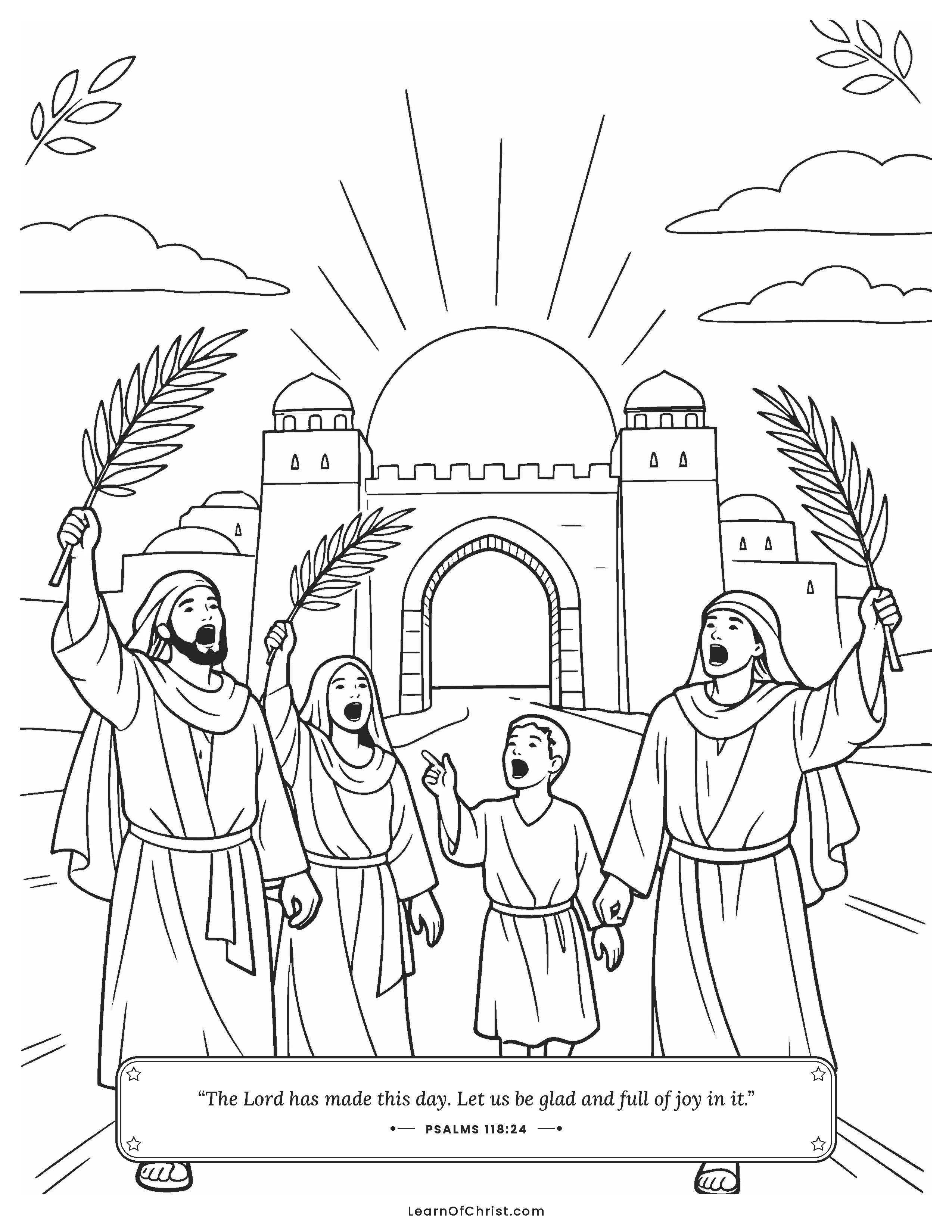 Psalms 118 coloring page - This is the day, so we sing