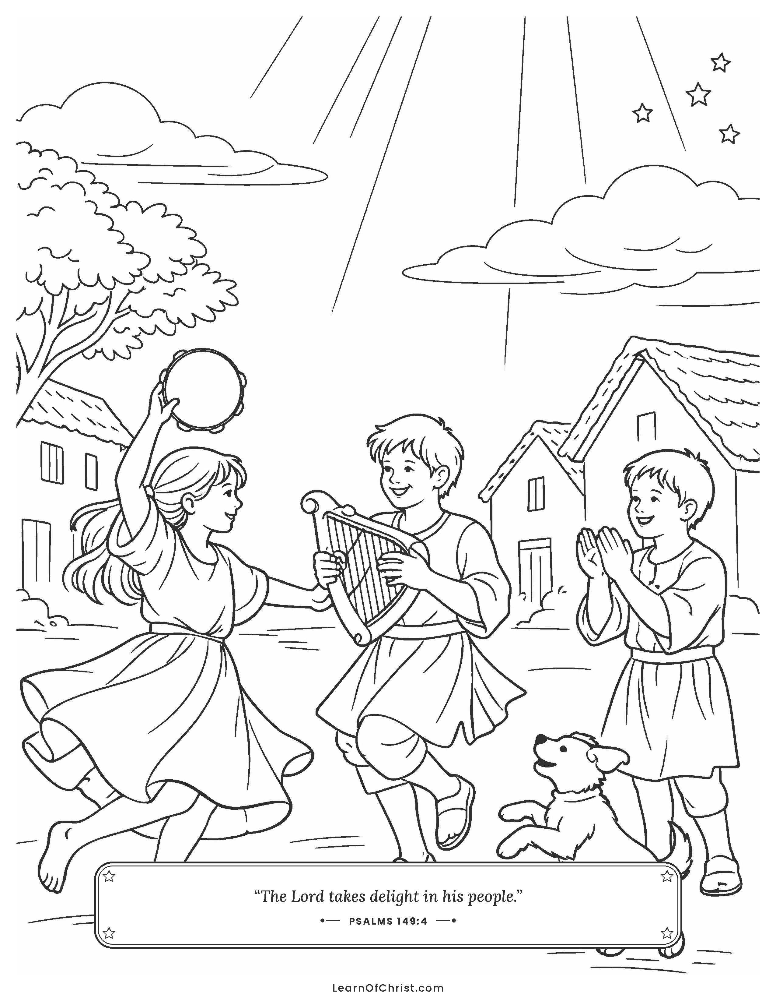 Psalms 149 coloring page - Making up a brand-new happy song