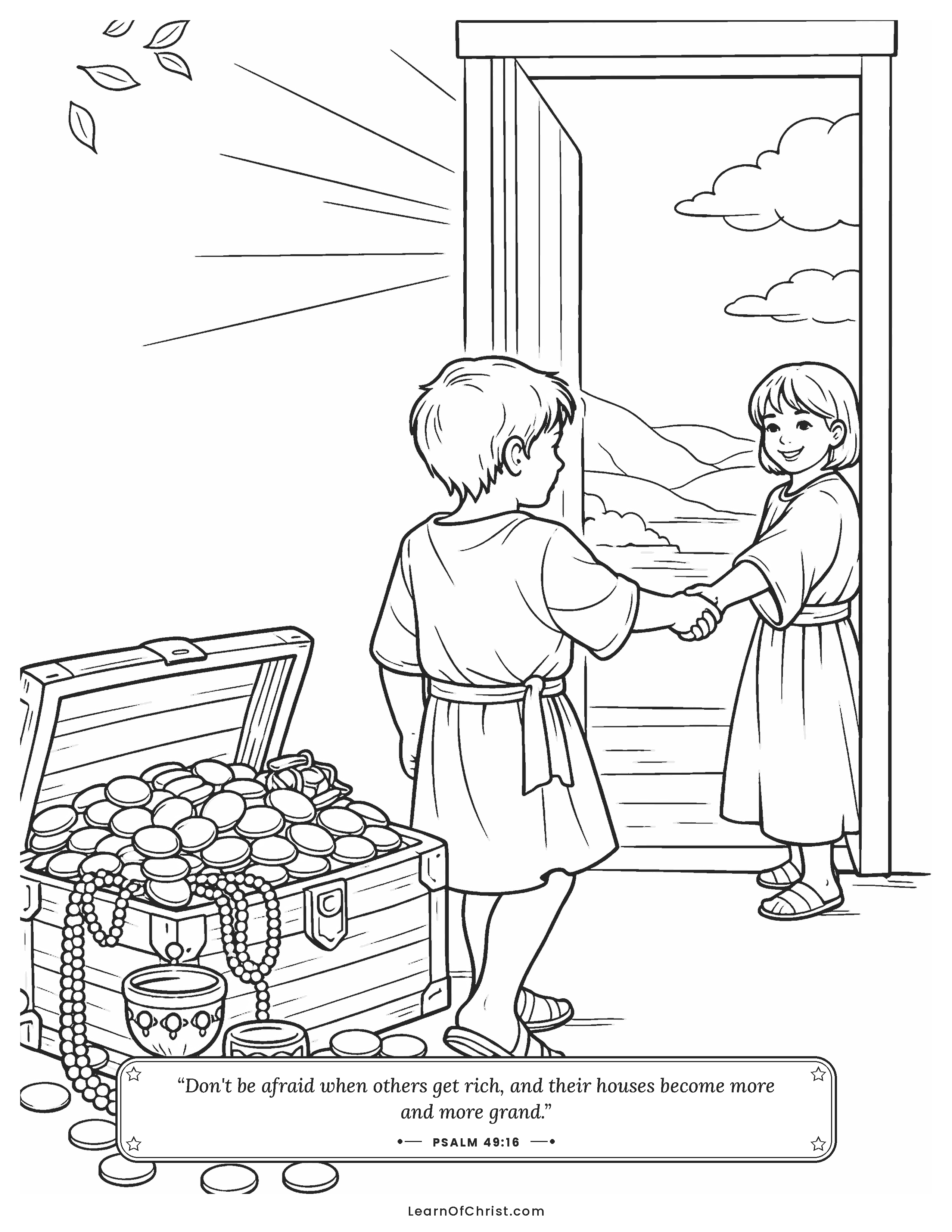 Psalms 49 coloring page - Choosing what money cannot buy