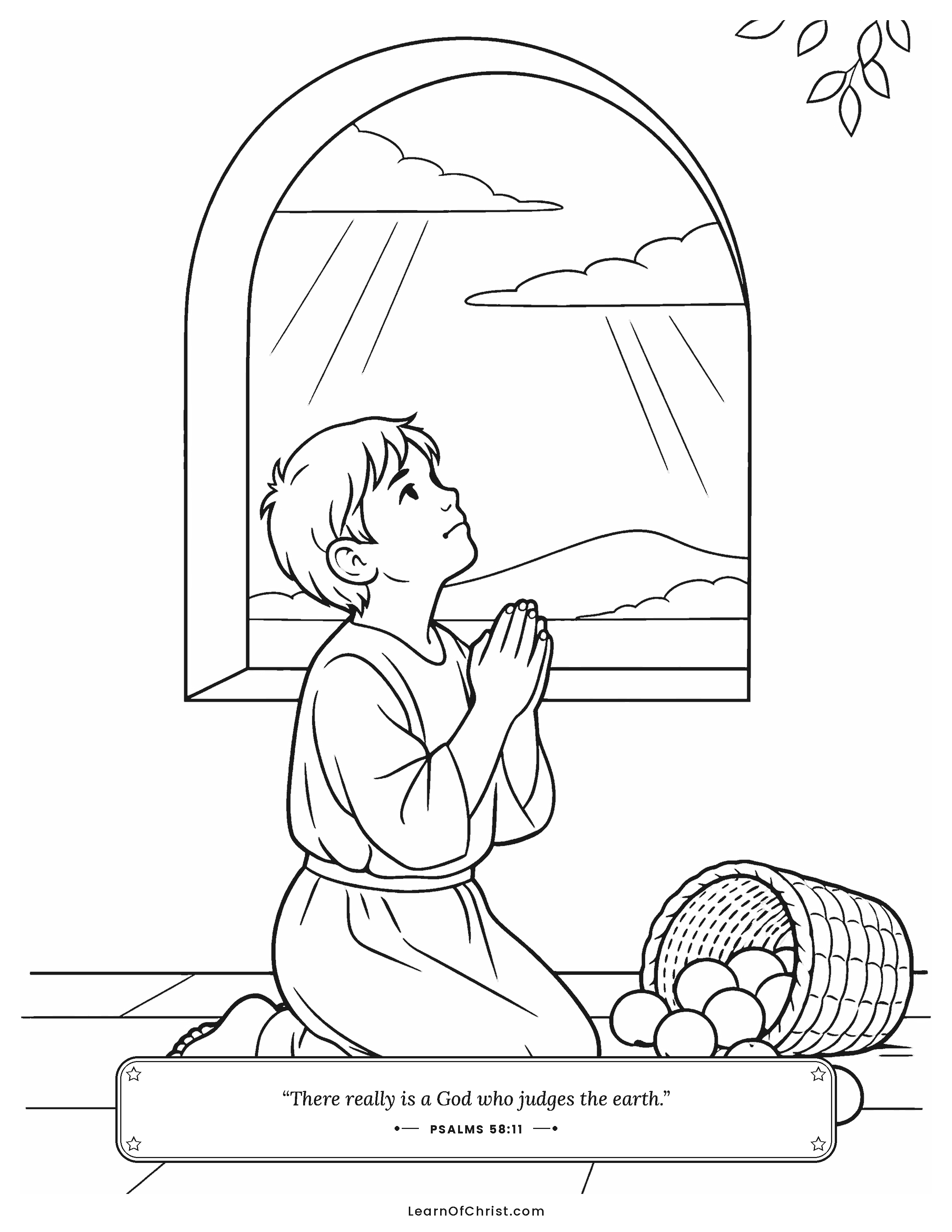 Psalms 58 coloring page - Telling God about something unfair
