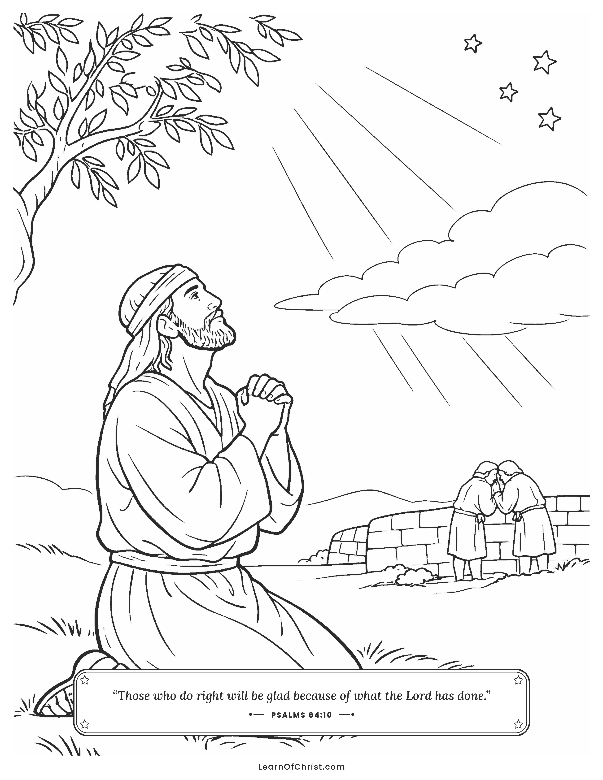 Psalms 64 coloring page - David tells God about the whispers