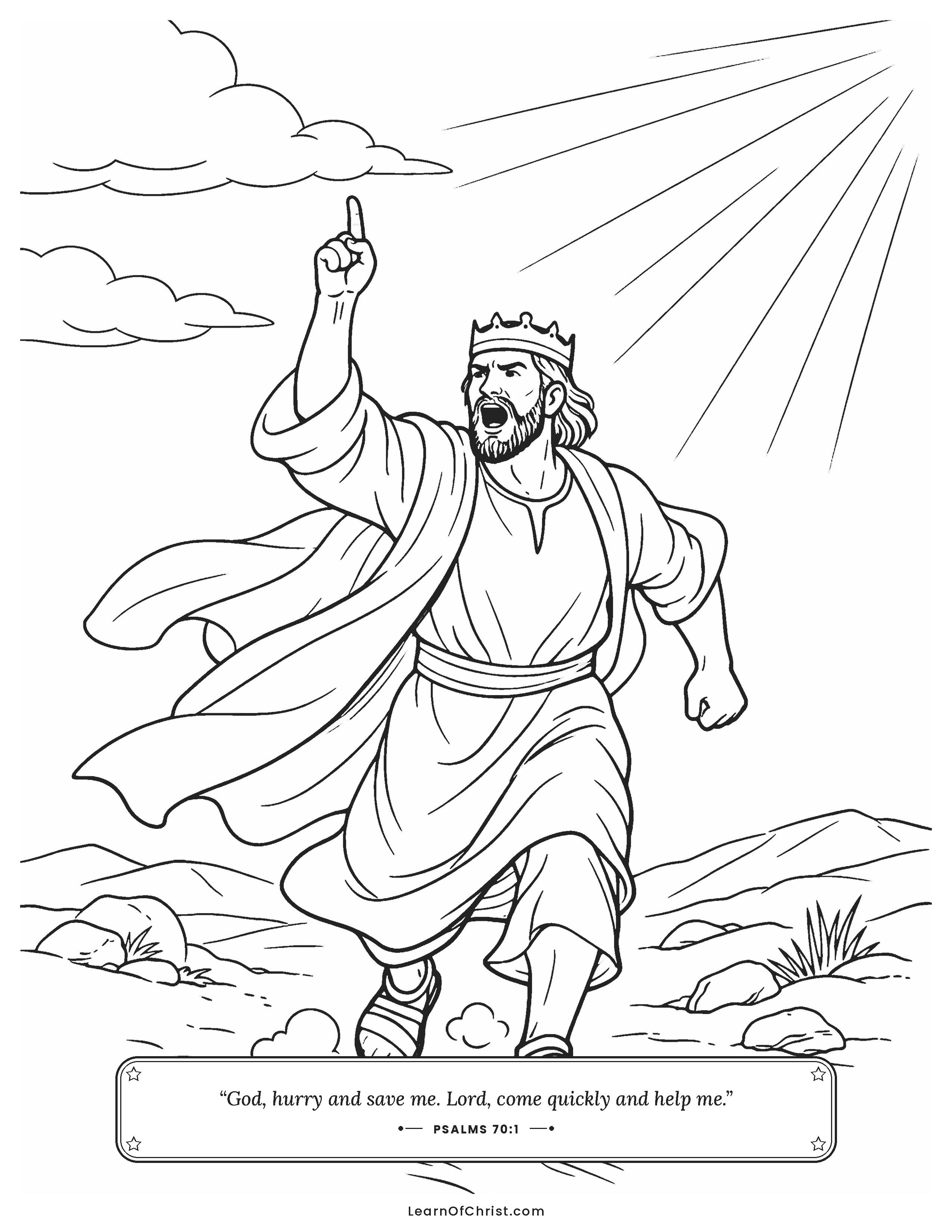 Psalms 70 coloring page - A quick prayer while running