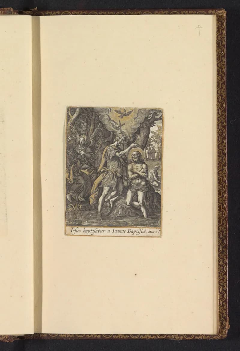 Doop van Christus by Adriaen Collaert depicting Matthew 3