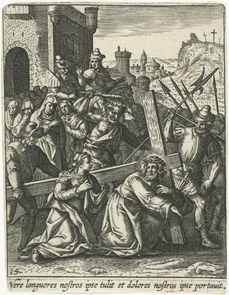 Kruisdraging by Adriaen Collaert depicting Matthew 27