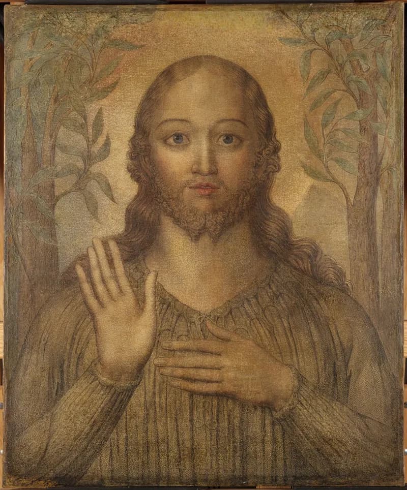 Christ Blessing by William Blake depicting Matthew 19:13