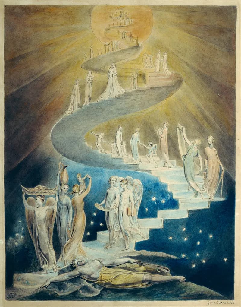 Jacob's Ladder by William Blake depicting Genesis 28:10