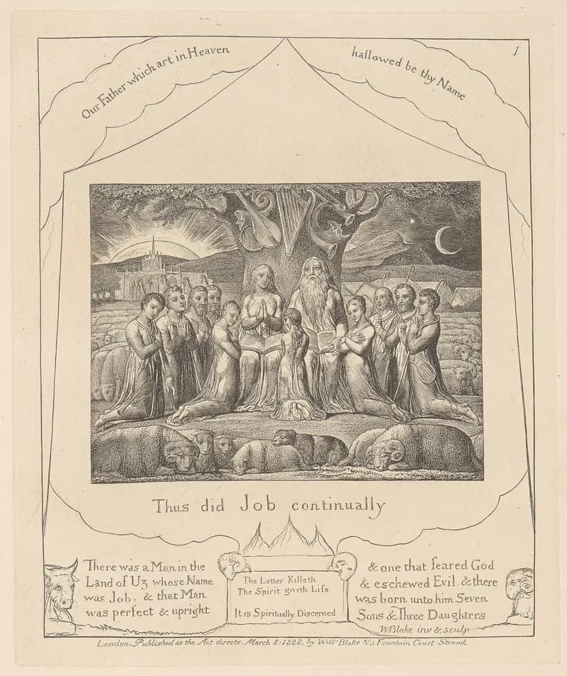 Job and His Family by William Blake depicting Job 1:1