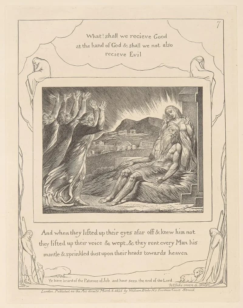 Job's Comforters by William Blake depicting Job 2:11