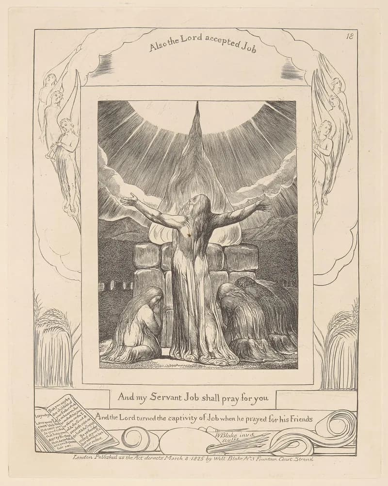 Job's Sacrifice by William Blake depicting Job 42:7
